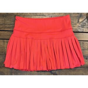 Gold Hinge Pleated Tennis Skirt Ruby Red High Waist Shorts Lined Size Small